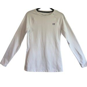 Under Armour Women's White Fitted ColdGear Long Sleeve Shirt Size Medium